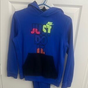 Nike Blue and Black Sweatshirt and sweat pants Just Do It 2 piece sweatsuit